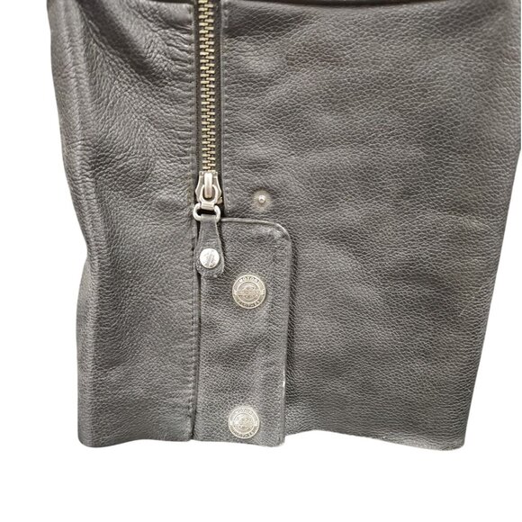 Harley-Davidson Leather Motorcycle Riding Chaps Black Men’s Medium Genuine Leath - Picture 7 of 16